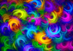 Abstract Neon Feathers Puzzel (1000 stukjes)