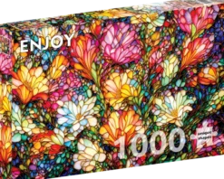 Abstract Stained Glass Flower Garden Puzzel (1000 stukjes)