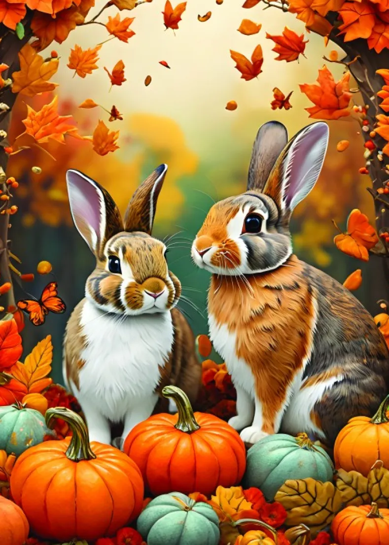 Autumn Bunnies Puzzel (500 stukjes)