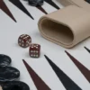 Backgammon - Beige, Groot, Kunstleer