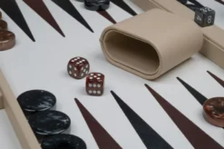 Backgammon - Beige, Groot, Kunstleer