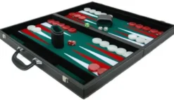 Backgammon Koffer Zwart - Groen 53 cm