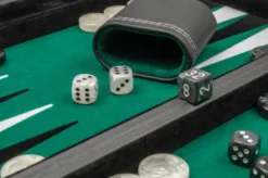 Backgammon - Zwart,Groen,Medium Kunstleer
