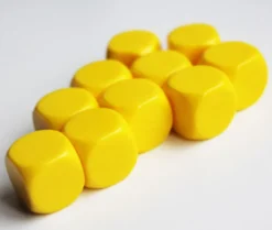 Blanco Dobbelstenen 16mm - Geel (10 stuks)