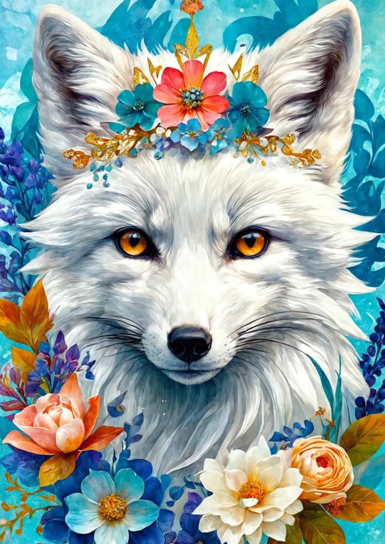 Blooming Snow Fox Puzzel (1000 stukjes)