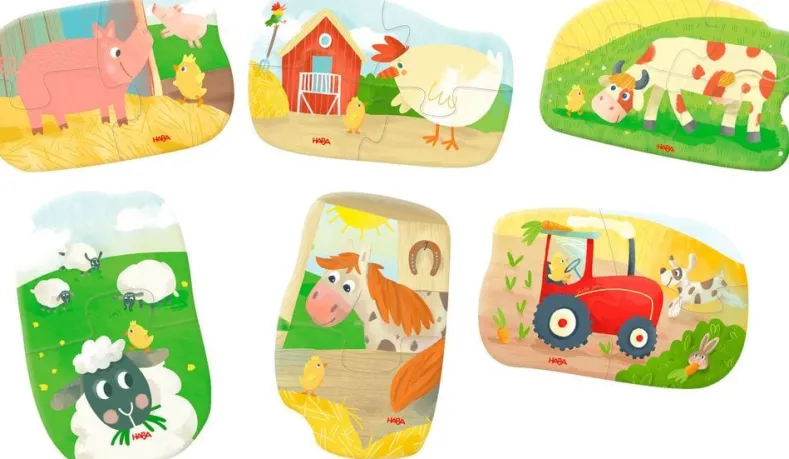 Boerderij Puzzel (2, 3 en 4 stukjes)