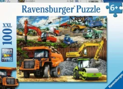 Bouwvoertuigen Puzzel (100 XXL stukjes)