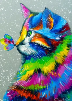 Bright Cat and Butterfly Puzzel (1000 stukjes)