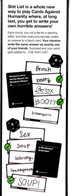 Cards Against Humanity - Shit List Party Game