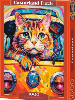 Cat Bus Travel Puzzel (1000 stukjes)