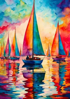 Colorful Sailboats Puzzel (1000 stukjes)