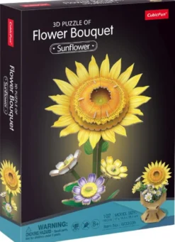 CubicFun 3D Puzzel - Flower Bouqet Zonnebloem (102 stukjes)