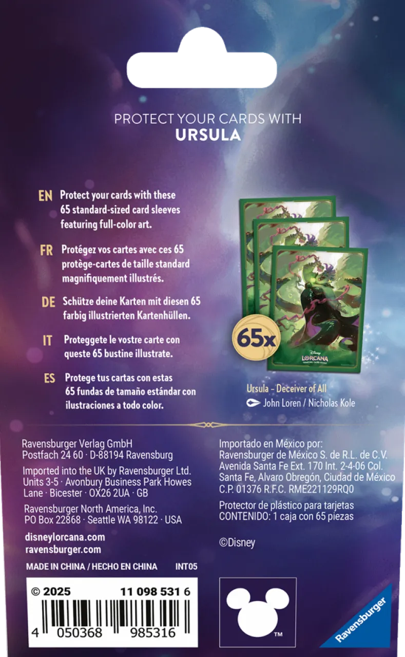 Disney Lorcana TCG - Archazia’s Island Card Sleeves Ursula (65 stuks)