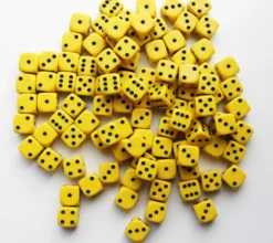 Dobbelstenen 16mm - Geel (100 stuks)