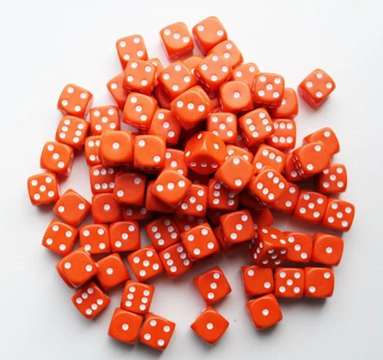 Dobbelstenen 16mm - Oranje (100 stuks)