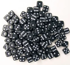 Dobbelstenen 16mm - Zwart (100 stuks)