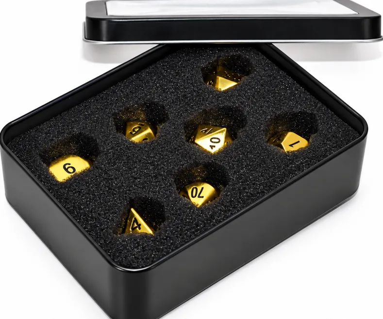 Dobbelstenen Set - Metaal Goud (7-delig)