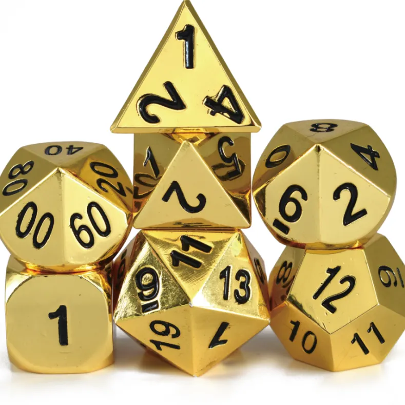 Dobbelstenen Set - Metaal Goud (7-delig)