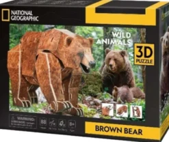 3D Puzzel - National Geographic Bruine Beer (88 stukjes)