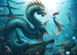 Enchanted Dephts - Dragon, Mermaid and Turtles Puzzel (1000 stukjes)