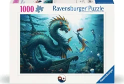 Enchanted Dephts - Dragon, Mermaid and Turtles Puzzel (1000 stukjes)