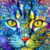 Fiona the Stained Glass Cat Puzzel (1000 stukjes)