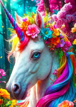 Floral Unicorn Puzzel (1000 stukjes)