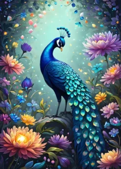 Flowers & Peacock Puzzel (500 stukjes)