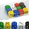 Gekleurde Houten Dobbelstenen - 20mm (12 stuks)