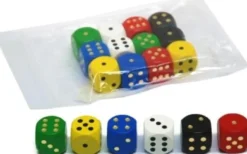Gekleurde Houten Dobbelstenen - 20mm (12 stuks)