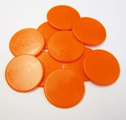 Grote Spel Fiches 38mm Oranje (10 stuks)