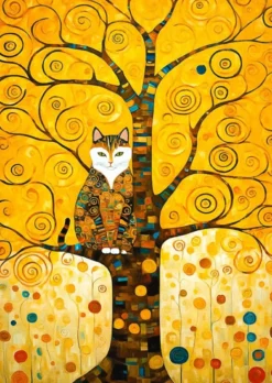 Gustav Klimt's Cat in the Tree of Life Puzzel (1000 stukjes)