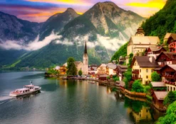 Hallstatt Town at Sunset, Austria Puzzel (1000 stukjes)