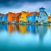 Houses on Water - Groningen Netherlands Puzzel (1000 stukjes)