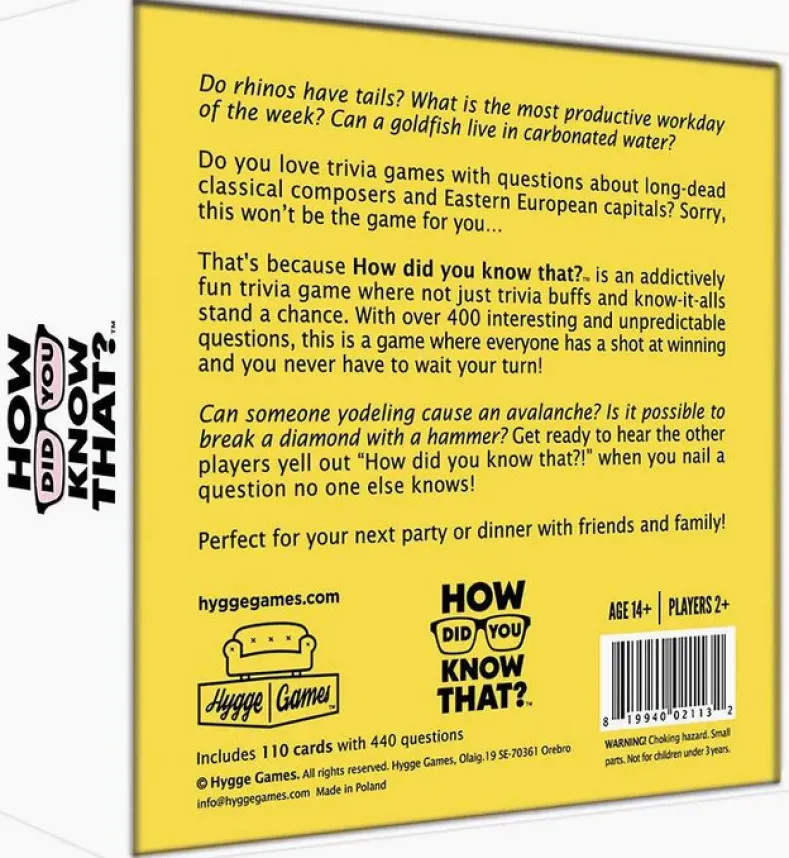 How Did You Know That - Card Game