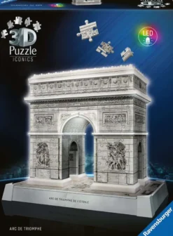 Iconics 3D Puzzel - Arc de Triomphe Paris with Light (216 stukjes)