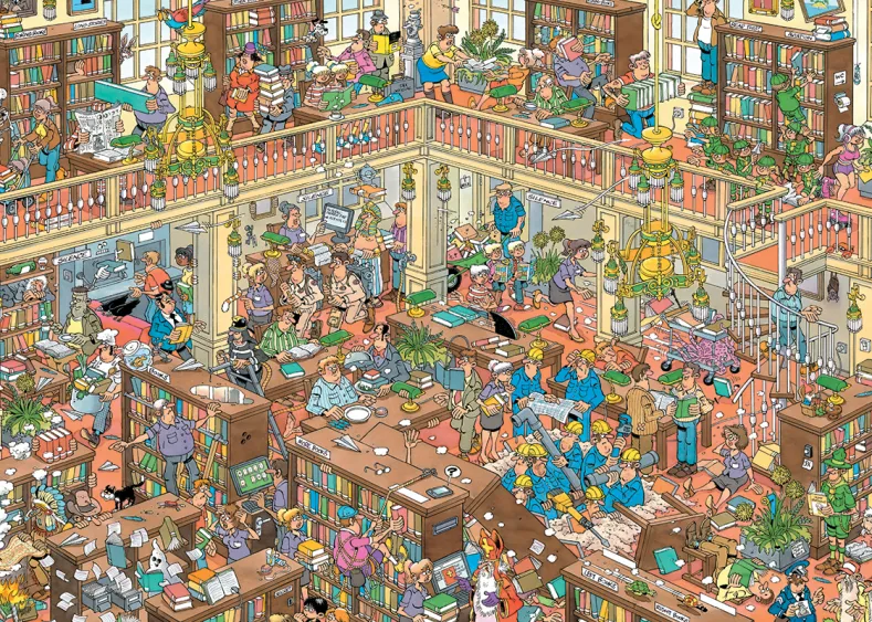 Jan van Haasteren - De Bibliotheek Puzzel (500 XL stukjes)