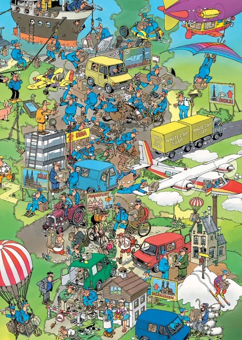 Jan van Haasteren - Oldtimer Pakketstress Puzzel (1000 stukjes)