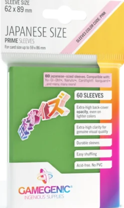 Japanese Sized Sleeves 62x89mm Groen (60 stuks)