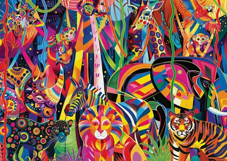 Jeweled Jungle Puzzel (500XL Stukjes)