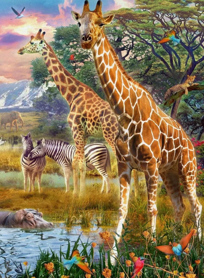 Kleurrijke Savanne Puzzel (150 XXL stukjes)