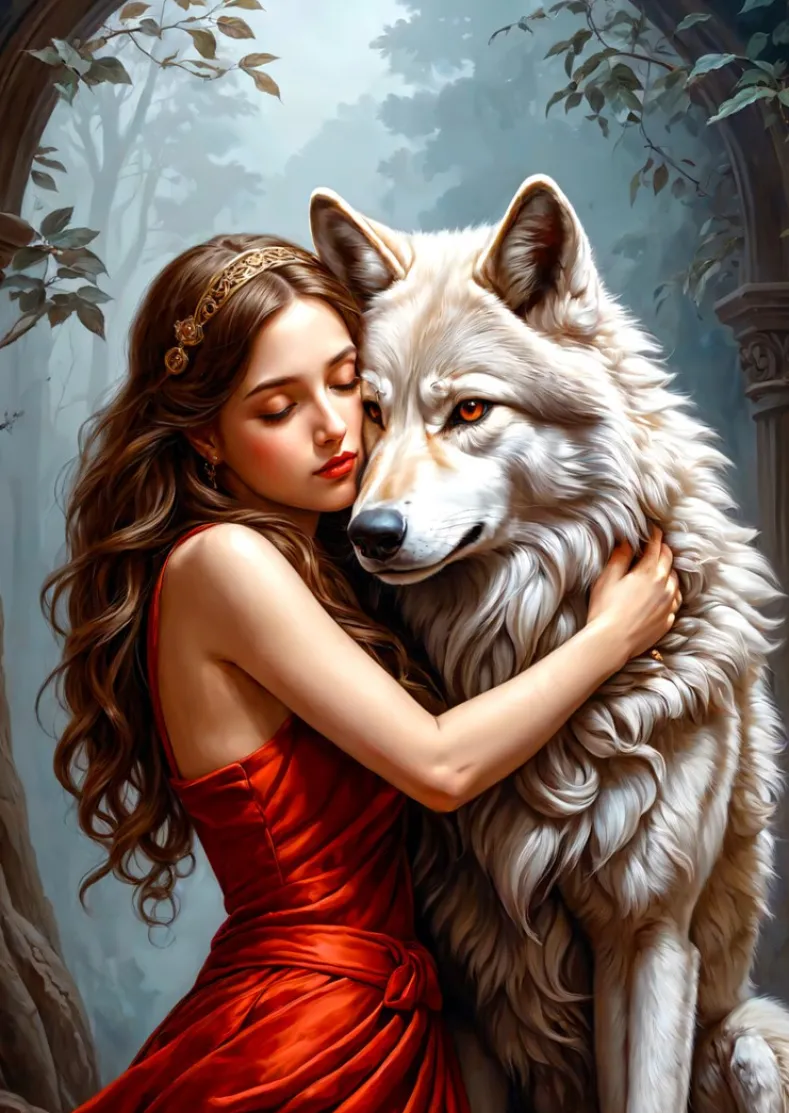 Lady and the Wolf Puzzel (1000 stukjes)