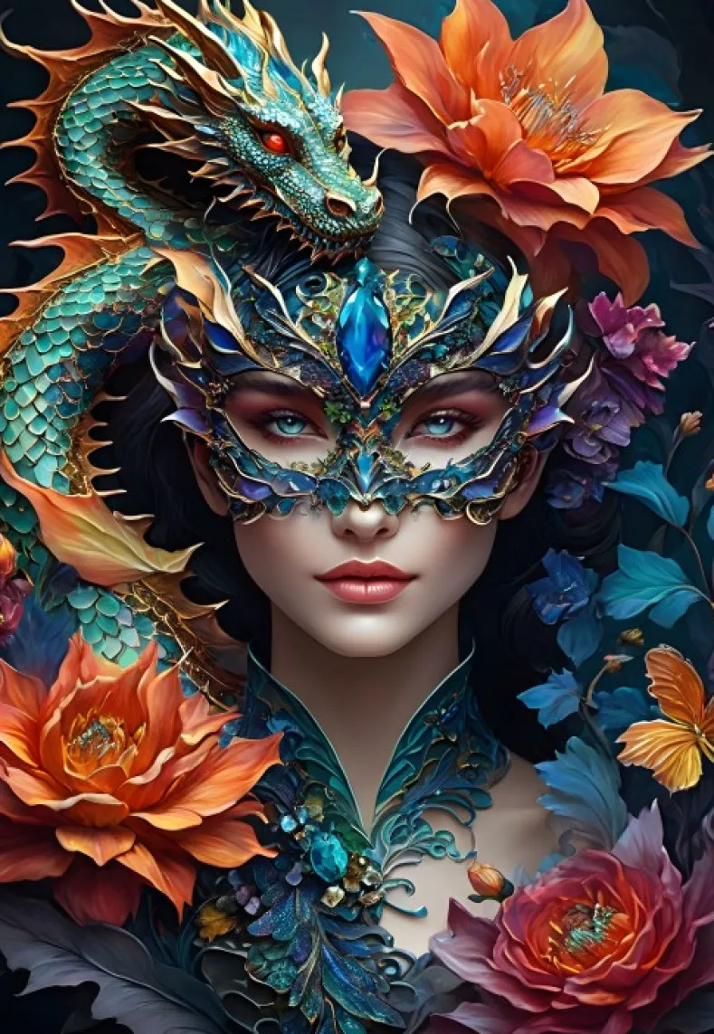 Lady with a Dragon Puzzel (1000 stukjes)