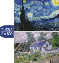 L'Art de Van Gogh - La Nuit étoilée & Maison à AuversPuzzel (2x 500 stukjes)