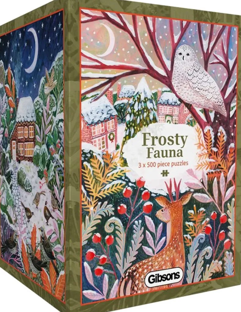 Lee Foster Wilson - Frosty Fauna Puzzel (3×500 stukjes)
