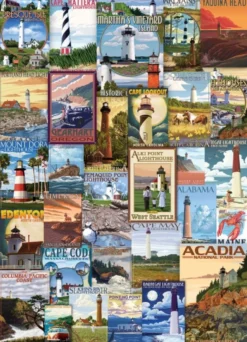 Lighthouses Vintage Posters Puzzel (1000 stukjes)