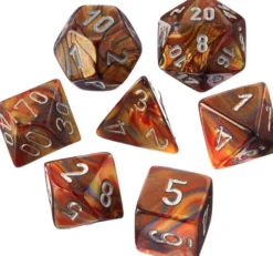 Lustrous Gold/silver Polydice Dobbelsteen Set (7 stuks)