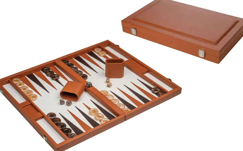 Luxe Backgammon – Cognacbruin (47cm)