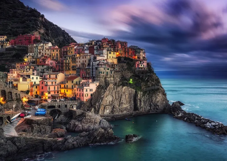 Manarola at Dusk Cinque Terre - Italy Puzzel (1000 stukjes)