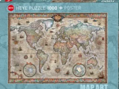 Map Art -Retro World Puzzel (1000 stukjes)